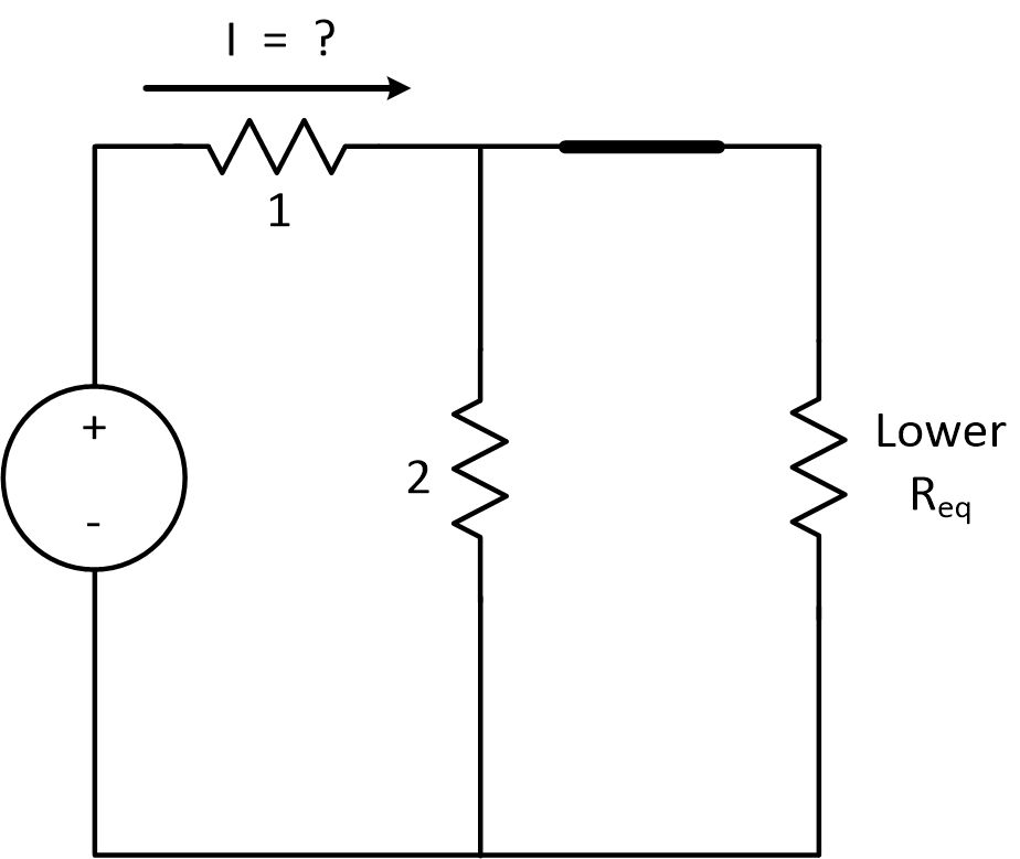 We want to know about current, but we are given voltage (the source