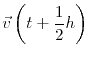 $\displaystyle \vec{v}\left(t+\frac{1}{2}h\right)$